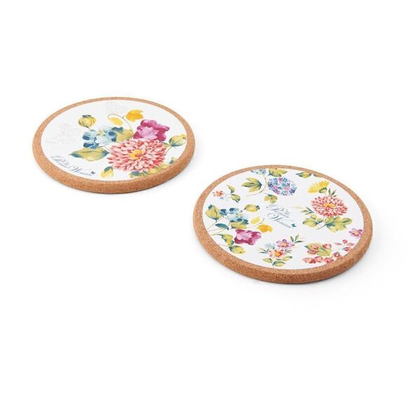🌺 NWT The Pioneer Woman Cork Trivet Set, Blooming Bouquet, 2 Pieces - Picture 1 of 5